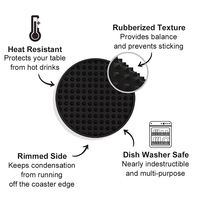 Sous-verre en silicone personnalisé avec logo, design moderne, durable, antidérapant, résistant à la chaleur, imperméable