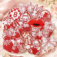 Patchs brodés thermocollants et à coudre Vintage Coquette, motifs Fraise, Cerise, Lapin, Chat, Talon, Martini, Cœur