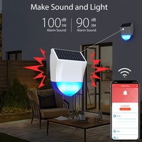 Capteur intelligent Android WiFi/Zigbee Alarmes sonores et lumineuses extérieures Protection solaire contre la pluie/le soleil Alimenté par batterie/électricité Contrôle par application