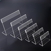 Acryl Preis schildhalter L-Form Mini Sign Display halter Acryl ständer Klar Acryl Preis karte Tag Etiketten halter Display Stand
