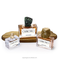 Bouteille de Parfum Vide de Luxe Fabrication 30/50/100ml Bouchon en Marbre Cristal Pierre Bouteille de Parfum en Verre Rectangulaire Vide