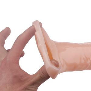 Extra Large Extra Long <b>TPE</b> Penile Sleeve Real Touch Feeling For Men Couples Foreplay Wolf Tooth Design - Product Image 3