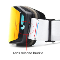 Gafas de Esquí Cilíndricas Antivaho al por Mayor, Personalizables, con Banda Elástica Ajustable, Gafas Deportivas OTG de Fábrica