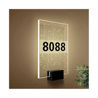 Panneau de guidage de plaque de porte de numéro de porte intérieure et extérieure de conception personnalisée de haute qualité rétroéclairé par LED de haute qualité