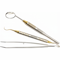 Set Diagnostik Berkualitas Tinggi SS Dental Instrument Kit Alat Pemeriksaan Mulut Bahan Stainless Steel Dengan Cermin Mulut dan Probe Explorer
