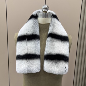 Luxe Femmes Rex <span class=keywords><strong>Fourrure</strong></span> Foulards Double Face <span class=keywords><strong>Fourrure</strong></span> Doux Réel Rex <span class=keywords><strong>Fourrure</strong></span> Col Chinchilla Rex Lapin Écharpe - Product Image 3