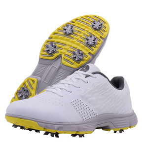 Chaussures de golf respirantes et imperméables, baskets de golf à lacets avec empeigne en maille, chaussures de golf toutes saisons - Product Image 2