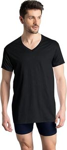 T-shirt personnalisé pour homme, écologique, 100% coton biologique, coupe ample confortable, col en V, manches courtes, 220g, imprimé numérique - Product Image 2