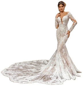 AL1612 مخصص حورية البحر فستان زفاف للنساء أبيض البوهو رداء ماري لأم العروس - Product Image 1