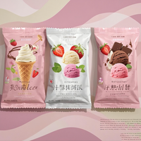 Sac de joint arrière à trois côtés personnalisé sac d'emballage de Popsicle sac d'emballage d'aliments congelés pour l'emballage de Popsicle de crème glacée