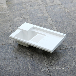 Lavandino con Asse per Lavare, Tavolo da Lavanderia Integrato nel Bancone, Lavabo Speciale per Lavatrici da Balcone - Product Image 6