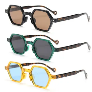 2023 модные шестигранные TR90 поляризованные брендовые Роскошные очки с логотипом на заказ итальянские дизайнерские очки мужские Квадратные Солнцезащитные очки с логотипом