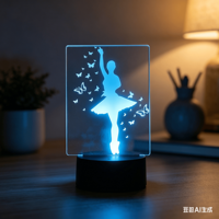 Lampe de table 3D personnalisée avec photos de danseuses, lampe de nuit LED USB 3D, cadeau original, lampe décorative intelligente pour intérieur