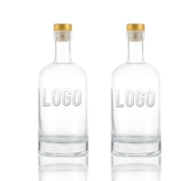 Bouteille en verre noir mat pour whisky vodka avec bouchon d'étanchéité 300Ml 500Ml 750Ml