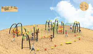 Filet d'escalade et barres de singe pour aire de jeux extérieure pour enfants, structure de jeu jungle <span class=keywords><strong>à</strong></span> vendre - Product Image 6