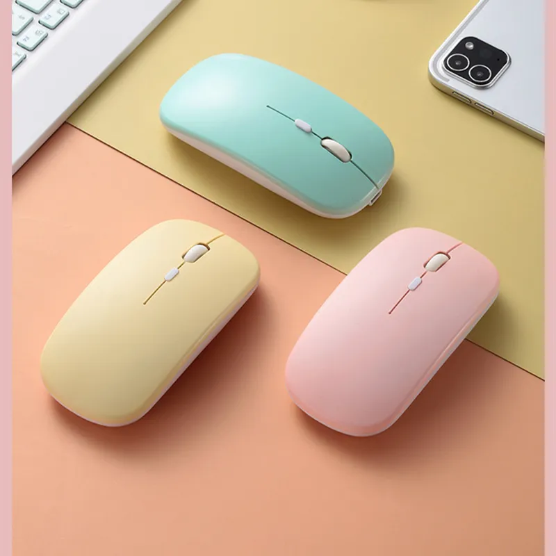 Custom Logo silent mouse inalambrico 2.4G PINK Optical mouse souris sans fil bluetooth Wireless Rechargeable Mouse for Computer