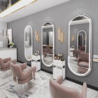 Miroir de Salon de Coiffure et de Maquillage LED Mural Doré Grande Taille, Idéal pour Barbiers et Salons de Beauté - Offre Spéciale
