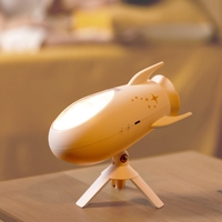 Lampe de table électrique mignonne et portable, rechargeable par USB, avec haut-parleur mini-rocket, pour chambre à coucher, bureau, lampe de chevet