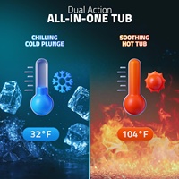 Bain de glace intégré avec système de refroidissement amélioré pour piscine à immersion froide, skimmer interne intégré, refroidisseur intégré avec filtre à ozone