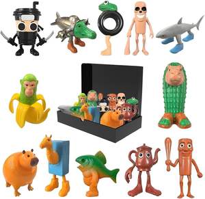 Italiano Brainrot tiburón zapatillas <span class=keywords><strong>Meme</strong></span> figura Tung Sahur PVC resina coleccionables figuritas para estante escritorio 8 Uds modelo Juguetes - Product Image 3