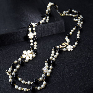 DF0018 collana lunga di <span class=keywords><strong>perle</strong></span> di moda di vendita calda collana di <span class=keywords><strong>perle</strong></span> <span class=keywords><strong>lunghe</strong></span> di fiori da donna - Product Image 6