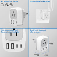 Adaptateur de prise électrique multi-national européen PUJIMAX, adaptateur de voyage universel compact international avec USB et type-C