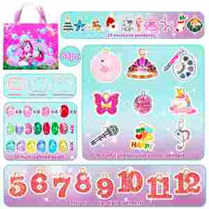 Premium Educational DIY Kids Jewelry Making Set Friendship Bracelet Colorful Beads Plastic <b>Chain</b> Handbag <b>Safety</b> Certified - Product Image 2