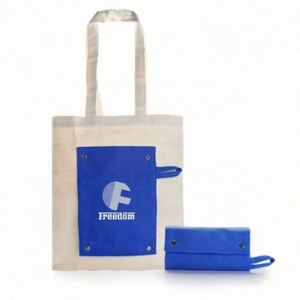 Bolsa de Mano Plegable de Lona de Algodón con Botones, Precio de Fábrica Promocional - Product Image 4