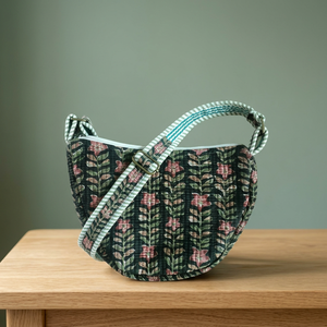 Bolso de Hombro Negro de Algodón Hecho a Mano de Primera Calidad para Mujer, Elegantes Bolsos Bandolera Hechos a Mano con Cierre, Mejor Precio - Product Image 2