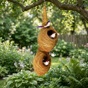 Nido de Pájaro de Fibra de Coco de Múltiples Niveles Hecho a Mano, Adorno Colgante Ecológico de Fibra Natural, Diseño Art Deco, Origen Orissa, Decoración para el Hogar - Product Image 5