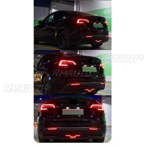 Car Rear Bumper <b>LED</b> Spoiler Lip <b>Diffuser</b> Splitter Glossy Black Modification Part For Tesla Model Y 2021+ Car Accessories - Product Image 6