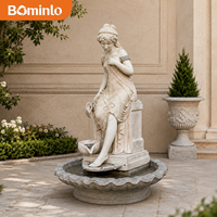 Fontaine murale d'eau décorative en marbre naturel sculpté à la main, style européen classique, pour hôtel, vente en gros