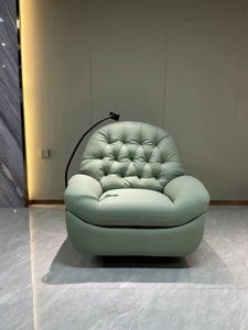 Sillón de Cuero Acolchado Moderno, Muebles de Sala de Estar de Estilo Contemporáneo, Diseño de Respaldo Sólido para Uso Doméstico - Product Image 1