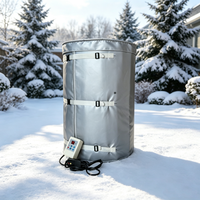 Chauffe-tambour électrique gris 110L pour fût de 30 gallons, thermostat réglable, 700W, 120V, à câble, pour montage au sol