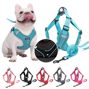 Ensemble harnais et laisse pour petits chiens – Harnais anti-traction pour bouledogue français, chiot, pug, Boston Terrier – Poitrail rembourré doux - Product Image 1