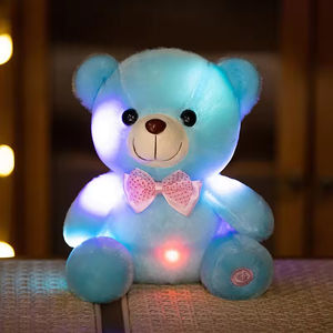 JM1 Boneka Beruang Teddy Berkualitas Tinggi, Kreatif, Berwarna-warni, dengan Dasi Kupu-kupu, Kotak Baterai 2 Bagian, Lampu Berkedip Lambat, Hadiah untuk Pria Wanita - Product Image 3