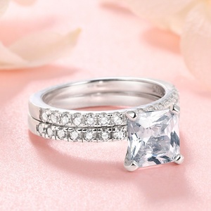 Anillo de Boda de Plata 925 con Baño de Rodio y Circonita para Mujer, con Certificado CE, Peso 14k, para Fiesta - Product Image 2