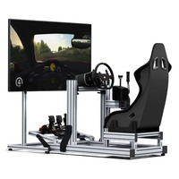 Nuevo diseño de fábrica 4080 Simulador de carreras personalizado Simulador de carreras de aluminio Cabina con montaje de monitor único Sim Racing Rig