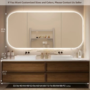 Mueble de Baño Doble de 56-92 Pulgadas con Lavabo, Incluye Espejo LED Antivaho y <span class=keywords><strong>Encimera</strong></span> de Piedra - Product Image 6
