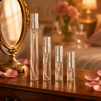 Vente en gros de flacons vaporisateurs de parfum de voyage de 2 ml, 3 ml, 5 ml, 10 ml, flacons de parfum en verre en forme de cylindre avec bouchon vaporisateur