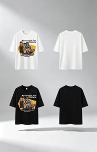 เสื้อยืดพิมพ์ลายหมีแคมป์ปิ้ง 265G สำหรับฤดูใบไม้ผลิ/ฤดูร้อน 2026 รุ่นใหม่สไตล์อเมริกันทรงหลวมสบายๆ แขนสั้น - Product Image 2