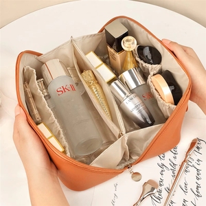 Bsci/Sedex/Iso Woman Bags Vietnam FactoryMonogram Cosmetic Bag Patch Canvas with Zipper for Make up Travel - Product Image 6