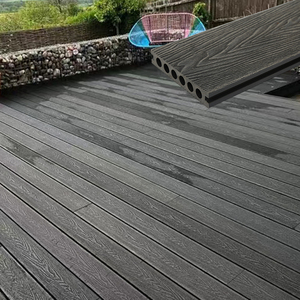 Revêtement de terrasse en <span class=keywords><strong>bois</strong></span> composite WPC, imperméable, antidérapant, anti-UV, sans vieillissement, grain de <span class=keywords><strong>bois</strong></span> embossé, design moderne 3D pour extérieur - Product Image 3