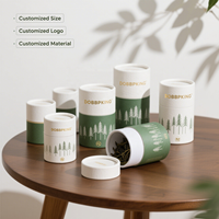 Boîte cylindrique doublée d'aluminium de qualité alimentaire de luxe personnalisée Tube de papier d'emballage unique pour thé de pots à épices commerciaux