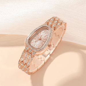 Fashion Babysbreath Steel Band <strong>Watch</strong> Women's Creative Snake Full Diamond British <strong>Watch</strong> 5pcs/<strong>set</strong> - Product Image 2