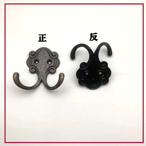 Double Hook Wall Mount Zinc Alloy Coat Hook Black Antique Bronze For <b>Wardrobe</b> Entryway Cabinet <b>Hardware</b> - Product Image 5