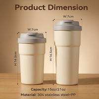 Vente en gros – Gobelets isothermes personnalisés avec logo, en acier inoxydable 304, double paroi, sans BPA, écologiques, pour fêtes et voyages (15 oz, 21 oz)