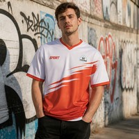 Camiseta de Fútbol Sublimada con Degradado de Estrellas Dispersas, Estilo EURO, para Clubes Deportivos, con Logotipo y Nombre Personalizados, de Fábrica OEM