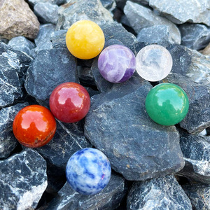 chul chakela Juego de minerales esféricos Chakela, cristal, amatista, ágata, <span class=keywords><strong>jade</strong></span>, caja de madera, decoración estilo americano, Dongling - Product Image 3