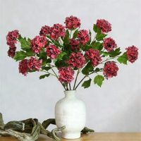 Vente en gros de fleurs d'hortensia artificielles en plastique imprimées en 3D, effet réaliste, pour centre de table, Noël, Nouvel An, remise de diplôme, Saint-Valentin